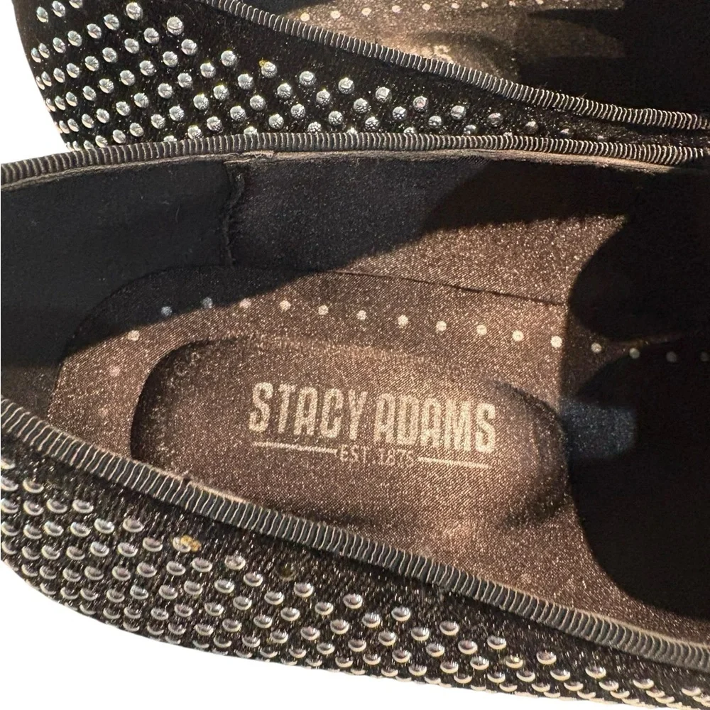 Stacy Adams Swagger Men’s Studded Slip-ons Black and Silver With Box 8.5M